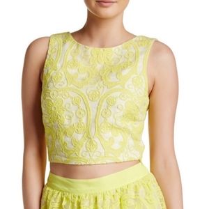 LUCY PARIS Reece Lace Crop Top Size M
